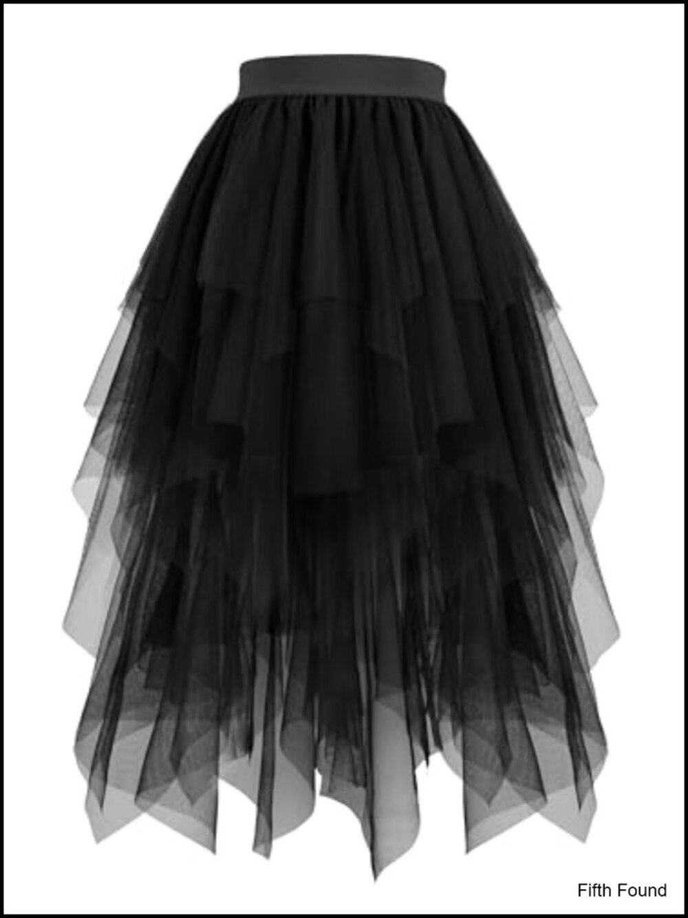 Layered Tulle Midi Skirt High Elastic Waist A-Line Tutu